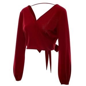 Burgundy Wrap Crop top